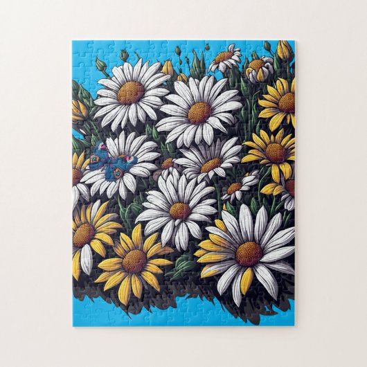 Papillon sur les marguerites - Puzzle (Vertical)