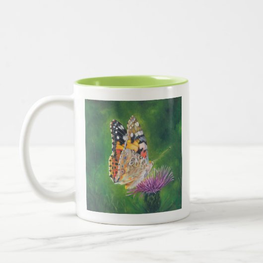 Papillon sur Mug Flower (Gauche)