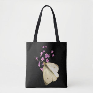 Papillon sur rose Garden Fleurs Sac fourre-tout Fl