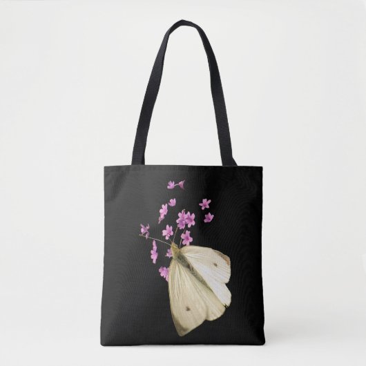 Papillon sur rose Garden Fleurs Sac fourre-tout Fl (Devant)