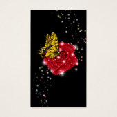 Papillon sur Rose rouge avec Raindrops et Stars (Dos)