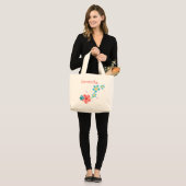 Papillon sur Sac fourre-tout Jumbo rose et bleu (Devant (modèle))