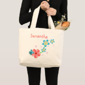 Papillon sur Sac fourre-tout Jumbo rose et bleu (Devant (produit))