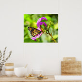 Papillon sur une affiche de fleurs (Cuisine)