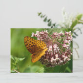 Papillon sur une algue - Carte de voeux plate (Debout devant)