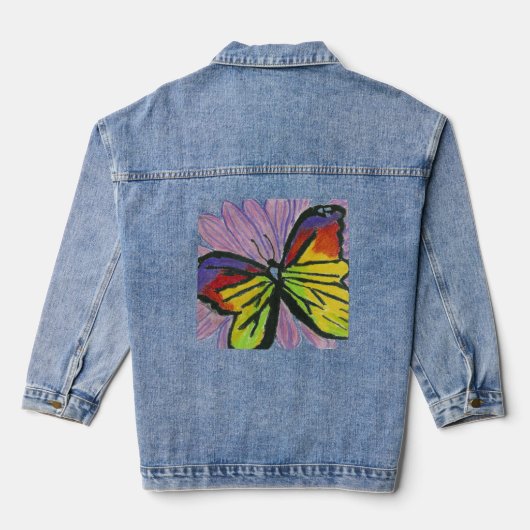 Papillon sur une main de fleurs dessinée (Verso)
