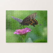 Papillon sur Zinnia Puzzle (Horizontal)