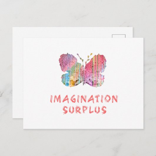 "Papillon Surplus d'Imagination" Carte postale Art (Devant / Derrière)