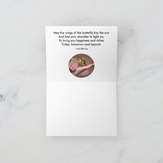 Papillon Swallowtail avec carte de note de devis i (Intérieur)