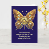 Papillon symbole d'unité AA, carte d'anniversaire (Fleur jaune)