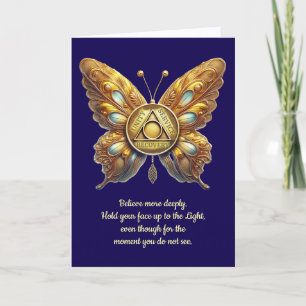 Papillon symbole d'unité AA, carte d'anniversaire