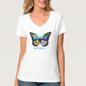 Papillon T-shirt à col V féminin (Devant)
