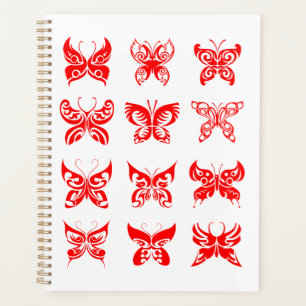 Papillon Tribal Rouge Ornemental
