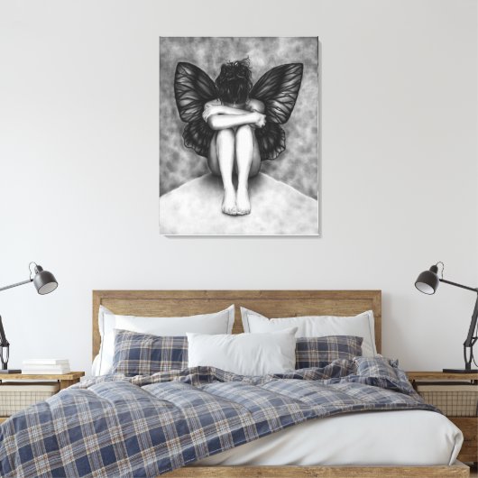 Papillon triste toile de fille Imprimer (Insitu(Chambre))