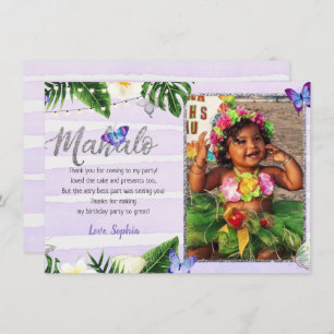 Papillon tropical Mahalo Carte de remerciements