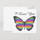 Papillon Tu Es Aimé Carte Plate (Devant / Derrière)