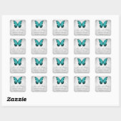 Papillon turquoise Enregistrer les stickers Date (Feuille)