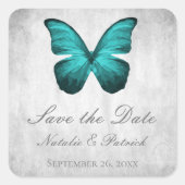 Papillon turquoise Enregistrer les stickers Date (Devant)