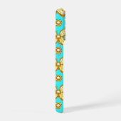 Papillon Turquoise Luxe ✨ Motif Orné Or Perle (Côté droit)