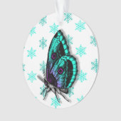 Papillon turquoise Message personnel Garde de Noël (devant)