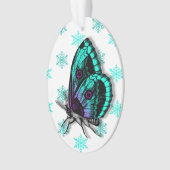 Papillon turquoise Message personnel Garde de Noël (devant)