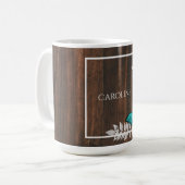 Papillon Turquoise rustique Mug de café personnali (Devant gauche)