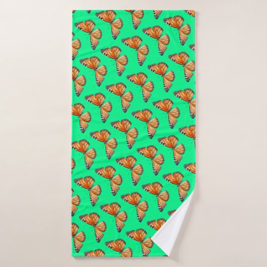 Papillon vert citron (Serviette de bain)
