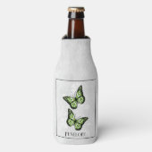 Papillon vert Floral Glacière de bouteille personn (Bottle Devant)