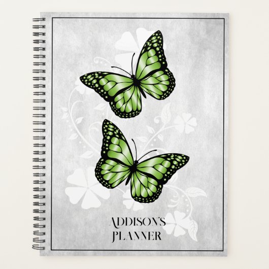 Papillon vert Floral Planner (Devant)