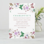 Papillon Vert Joli | Invitation d'anniversaire (Debout devant)