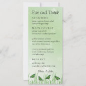 Papillon vert sur vert clair - carte menu (Devant)