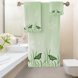 Papillon vert sur vert clair - romantique