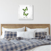 Papillon vert toile florale Imprimer (Insitu(Chambre))