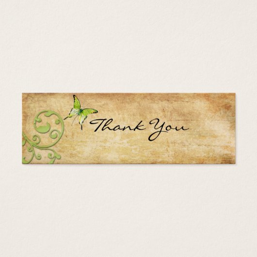 Papillon vert vintage Merci note (Devant)
