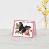 Papillon vintage avec carte d'anniversaire Rose (Fleur jaune)