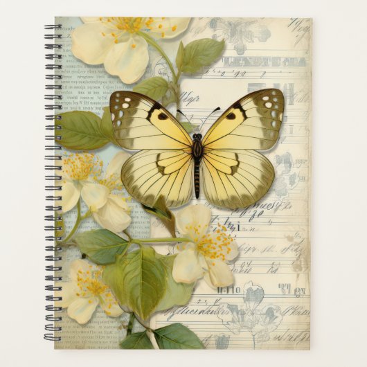 Papillon vintage et fleurs (Devant)