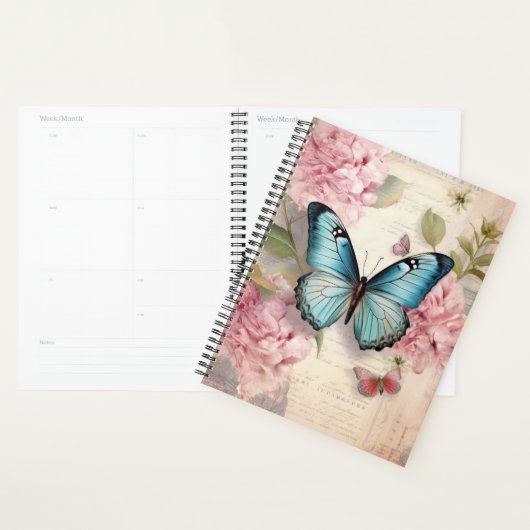 Papillon vintage et fleurs (Devant avec enveloppe)