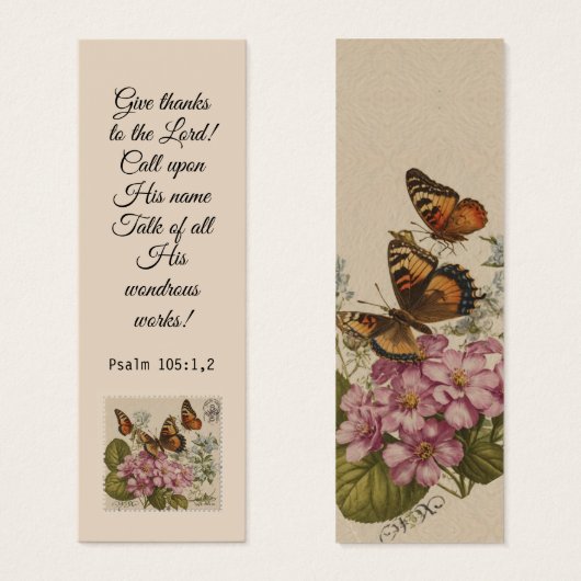 Papillon Vintage Floral Élégant Verse Bible (Devant & derrière)