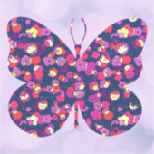 Papillon vintage Floral Grand Sticker (Devant)
