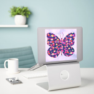 Papillon vintage Floral Grand Sticker