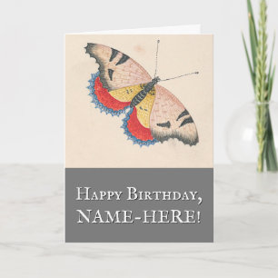 Papillon Vintage Look Carte de voeux Anniversaire