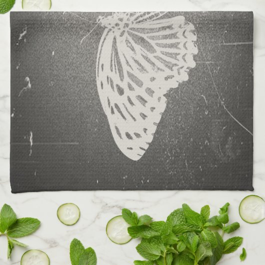 Papillon vintage - serviette de cuisine (Plié)