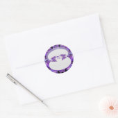 Papillon violet 31 autocollant rond classique (Enveloppe)