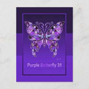 Papillon violet 31 carte postale