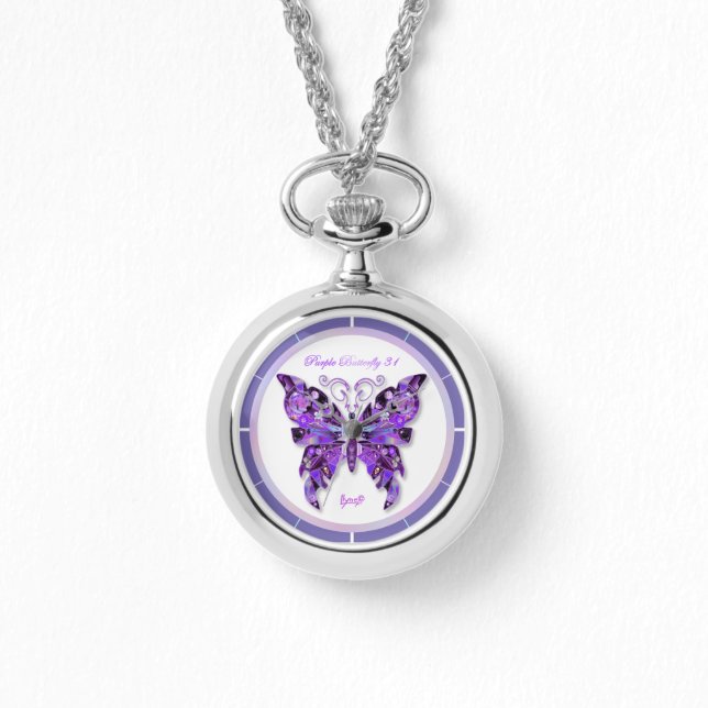 Papillon violet 31 Montre (Recto)