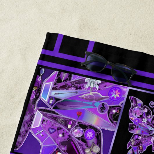 Papillon violet 31 Serviette de plage (En situation)