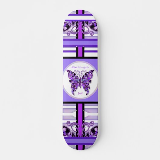 Papillon violet 31 Skateboard (Devant)