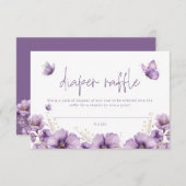 Papillon violet Baby shower de la carte de  (Devant / Derrière)