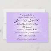 Papillon violet carte d'invitation d'anniversaire (Dos)