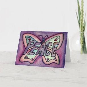 Papillon violet de paix Voeux d'Art ou Cartes de n